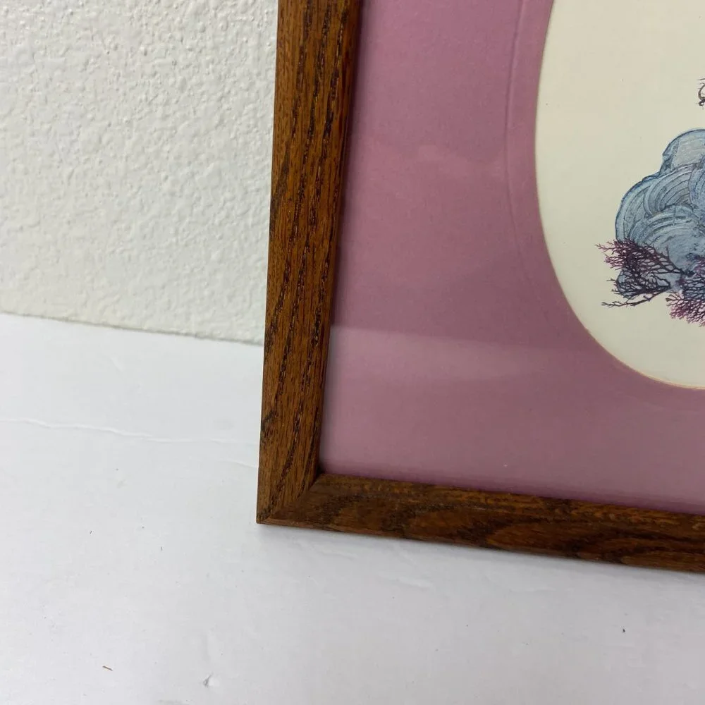Original Litbograph Handcrafted Seaweed  Hawaiian Reefs